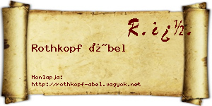 Rothkopf Ábel névjegykártya